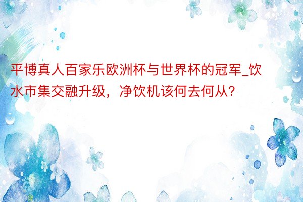 平博真人百家乐欧洲杯与世界杯的冠军_饮水市集交融升级，净饮机该何去何从？