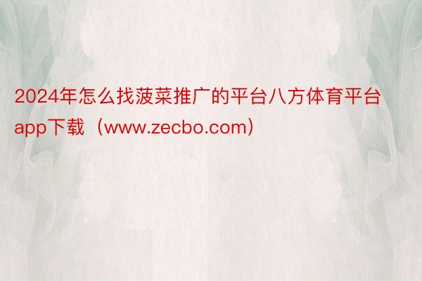 2024年怎么找菠菜推广的平台八方体育平台app下载（www.zecbo.com）